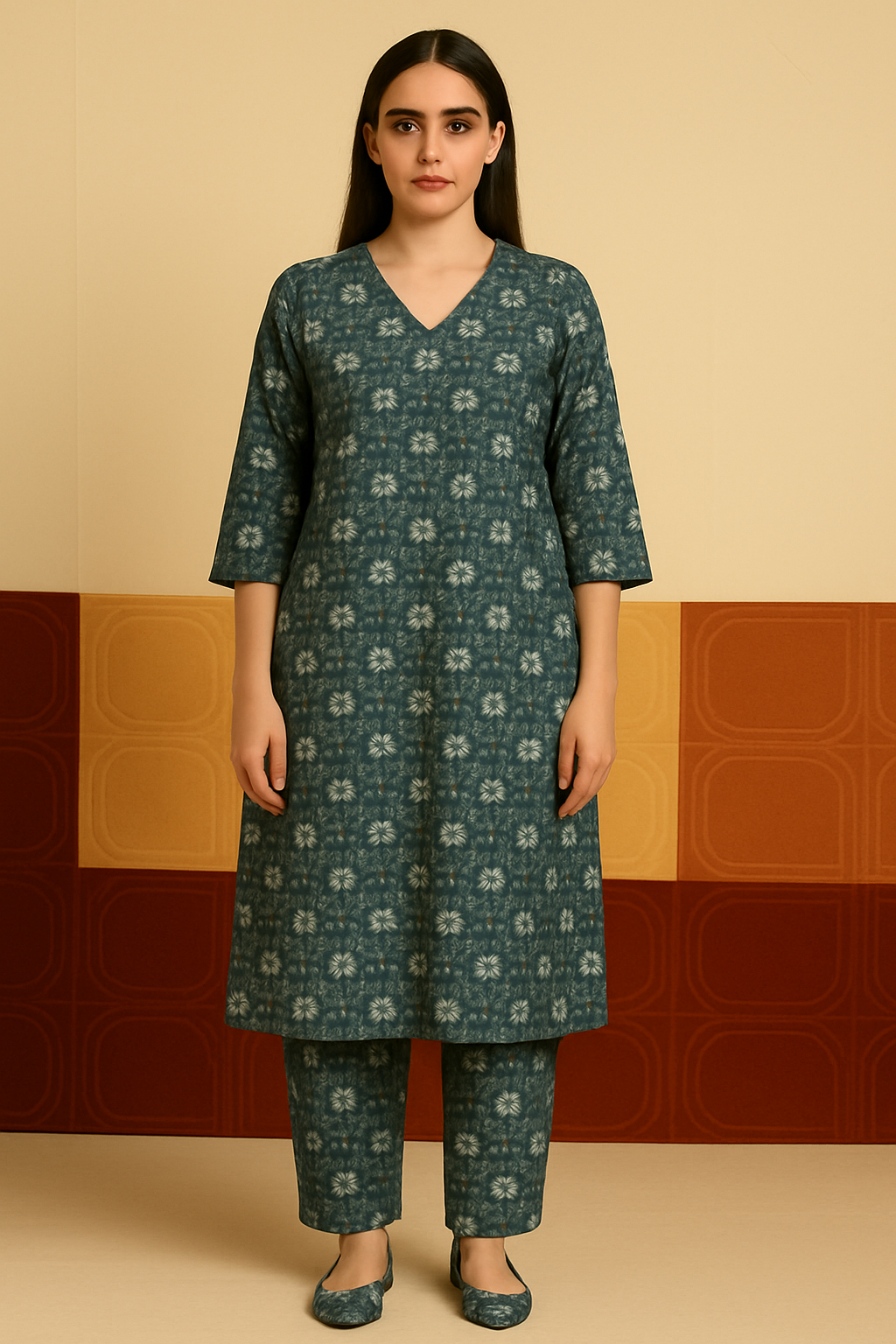 2 Piece Lawn Unstiched Suit SMD Collection